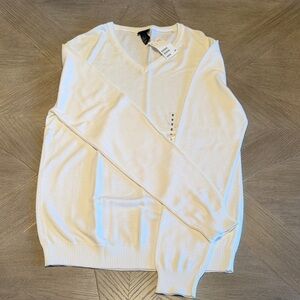 H&M white V-Neck Sweater